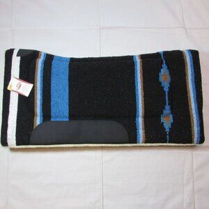 Weaver Contoured Acrylic Fleece Lined Saddle Pad Blanket 32"x32" Black/Blue